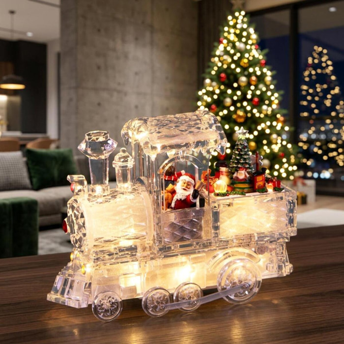 Treno 29xh21, con santa led+movimento+musica in - Pezzi 1 - ALTRO - Bianchi Dino SpA