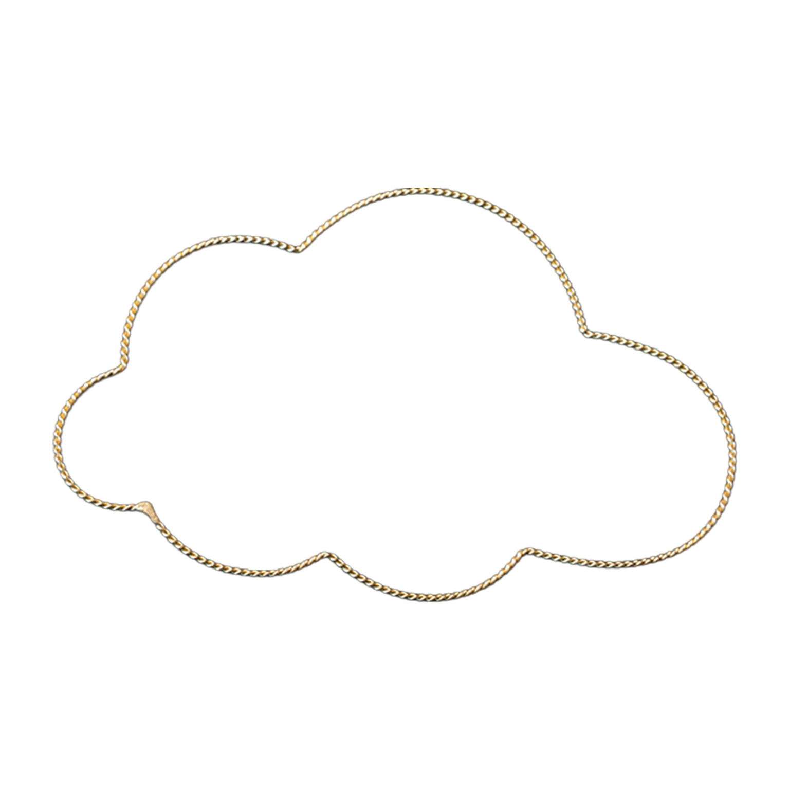 Déco murale nuage fil laiton torsadé - Doré Vieilli