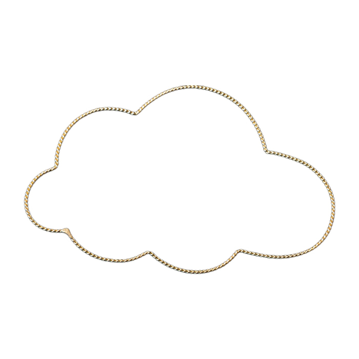 Déco murale nuage fil laiton torsadé - Doré Vieilli