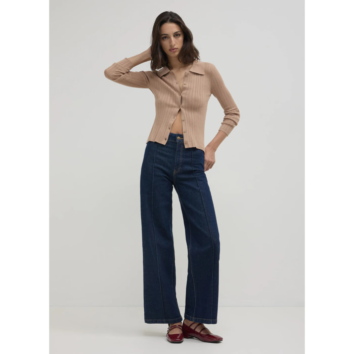 Jeans wide leg vita alta