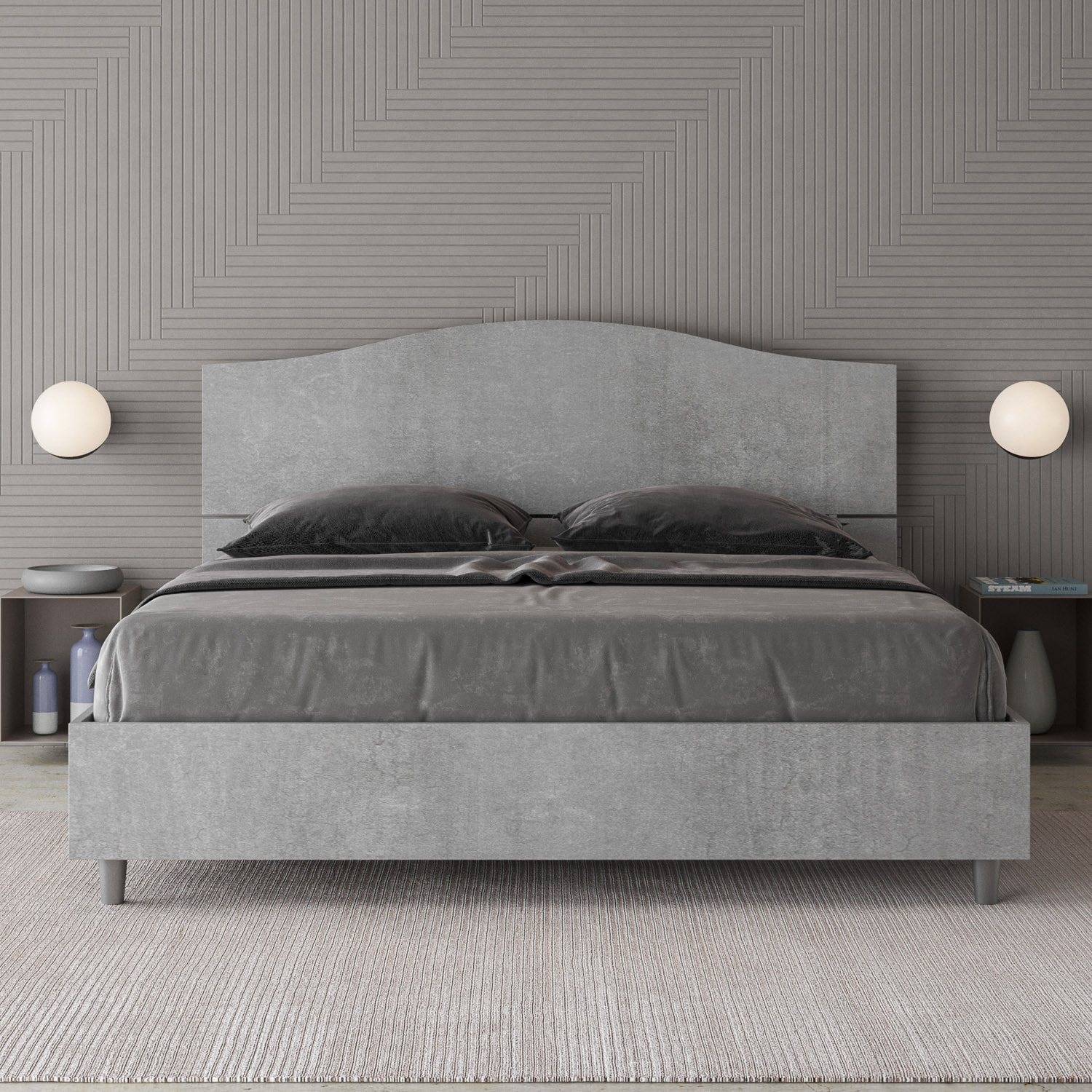 Letto senza rete 160x190 cemento Dores