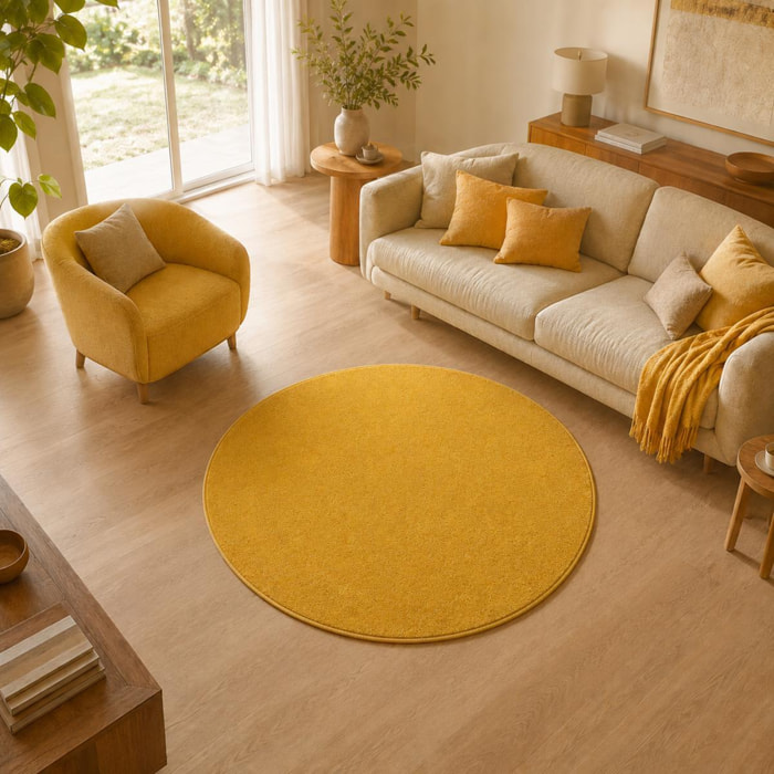 Tapis salon et chambre tissé motif uni PAJU