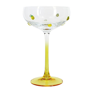 Lot de 4 coupes à champagne 27cl à motif citron CITRON
