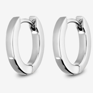 Orecchini Ovali Lucidi placcati Rodio