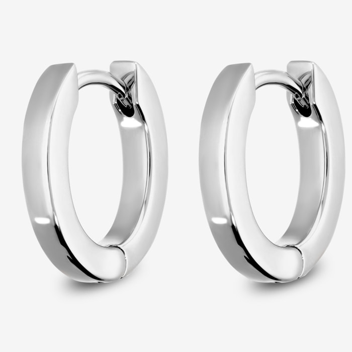 Orecchini Ovali Lucidi placcati Rodio