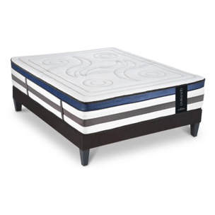 Ensemble Matelas Quintessence & Sommier Kit Tissu, Mémoire de Forme & Haute Densité, 30 cm, Accueil Enveloppant, Soutien Ferme