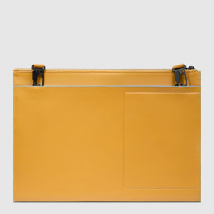 Piquadro Pochette porta iPad® in pelle con tasca per AirPods®, protezioni antiurto e RFID