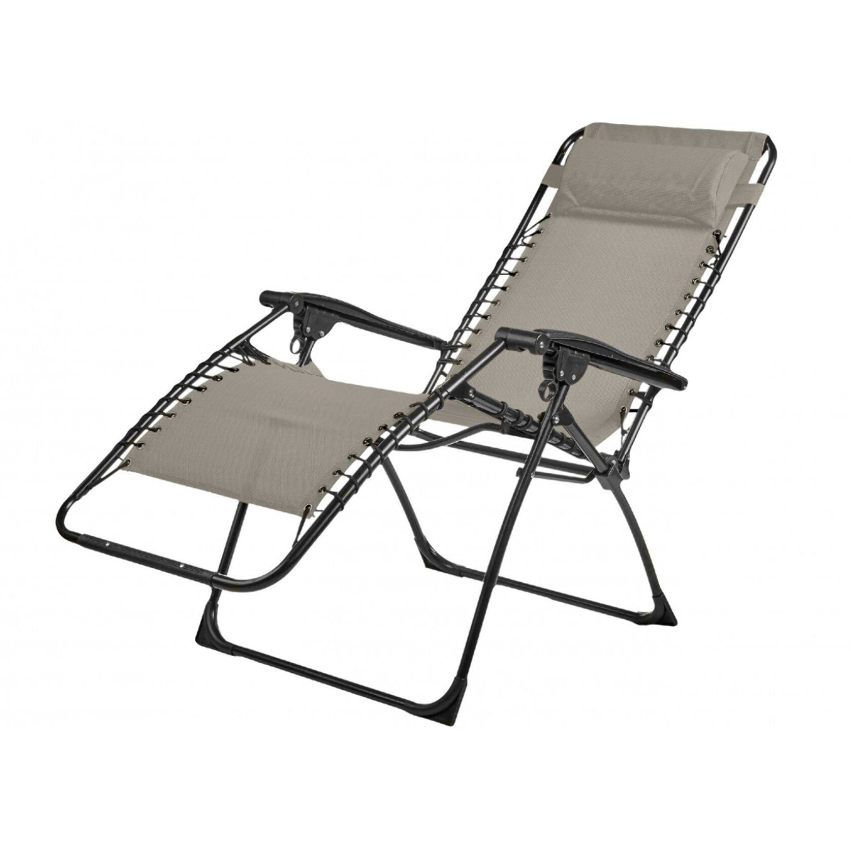 PALAVAS - lot de 2 fauteuils relax - pliant - Acier - Lin