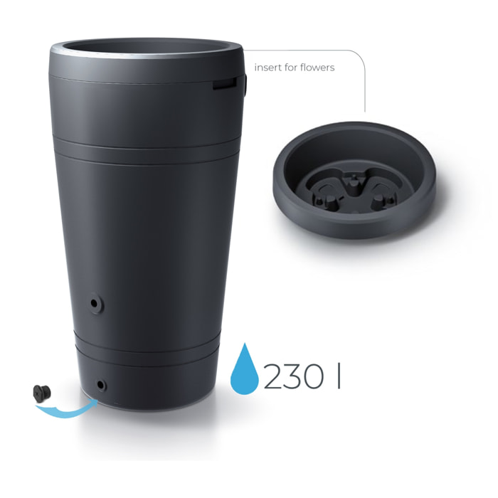 Cisterna para agua de lluvia tube 230l., dimensiones (mm) 593x593x1070, color antracita
