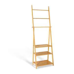 Porte-serviettes Maya 3 niveaux avec étagères en bambou