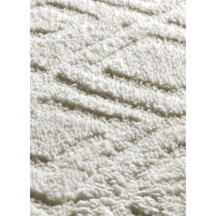 JUNO Alfombra geométrica con relieve blanco, varias medidas disponibles.