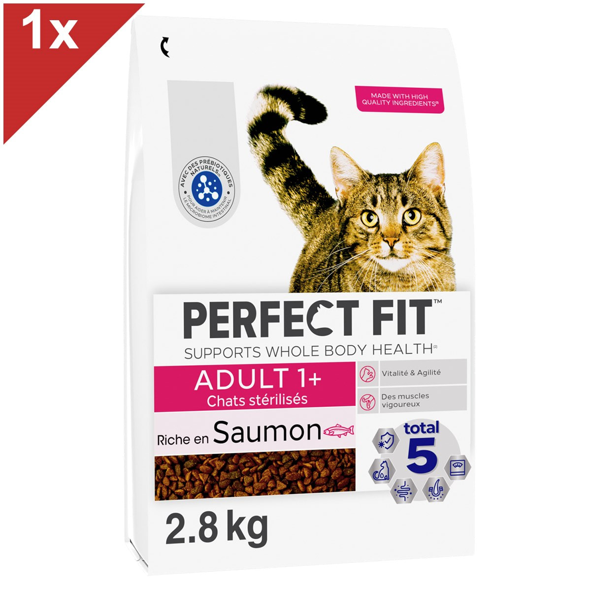 image-PERFECT FIT Croquettes Riche en Saumon frais chat adulte stérilisé 2,8kg