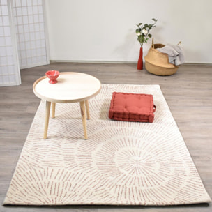 Tapis salon et chambre fait à la main en laine motif faux uni