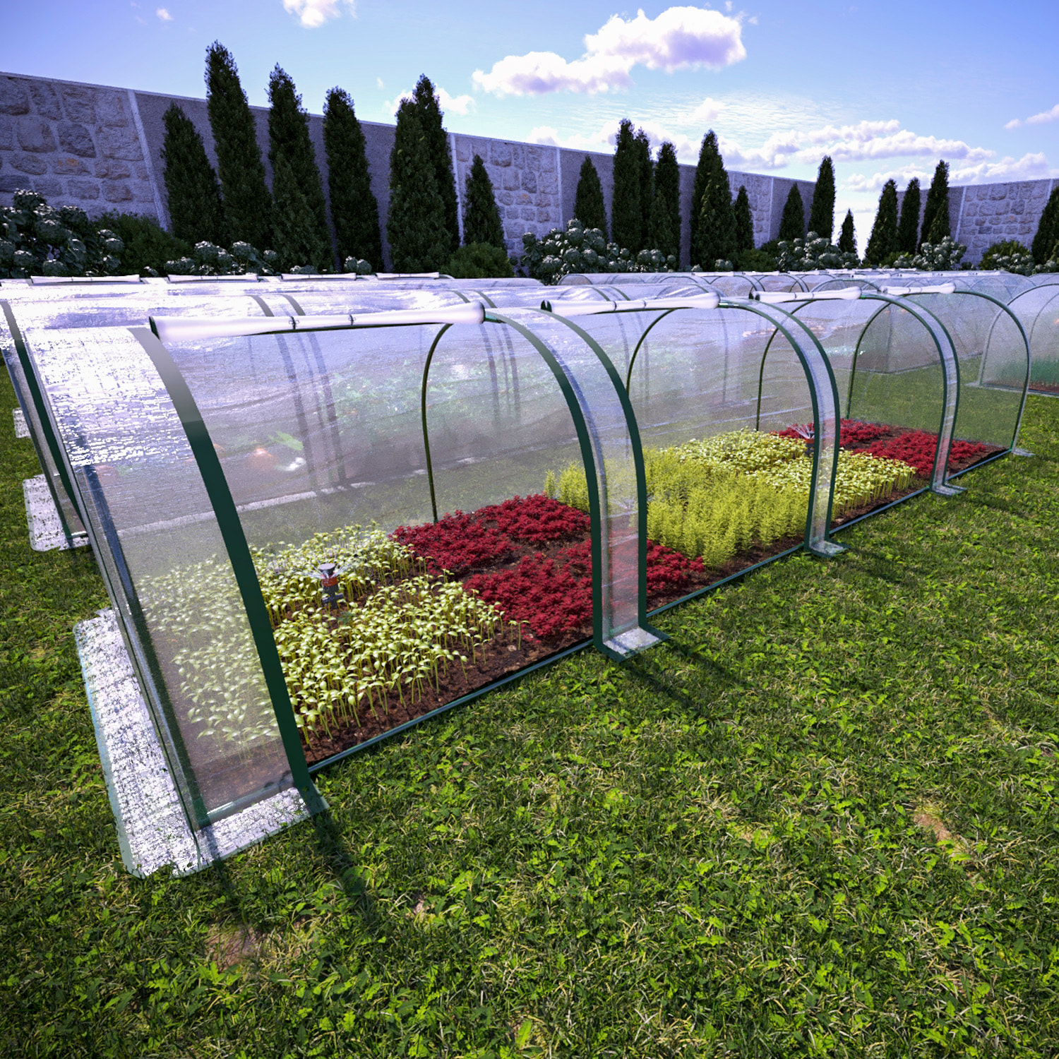 Serra A Tunnel in Acciaio Per Piante Fiori Orto Giardino Telo In PVC Trasparente Con 3 Porte Avvolgibili A Cerniera Protezione Piante 295x100x80 Cm