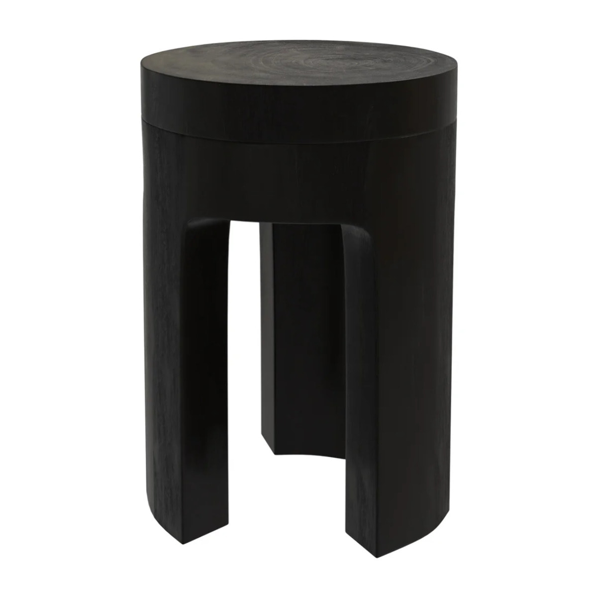 Table d'appoint noire en bois de suar D30 cm - Sonda