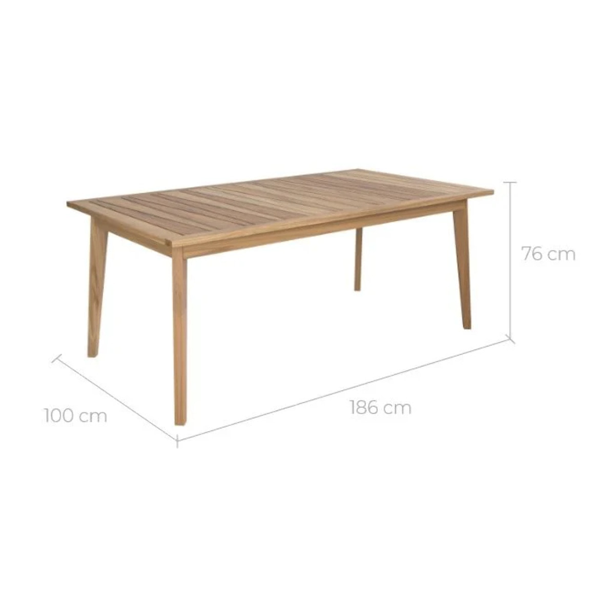 Table de jardin extensible en teck massif 6 à 10 personnes - Tunga