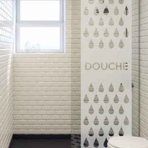 Film Fenêtre Anti Regard Occultant - DOUCHE - Stickers Autocollant Brise-Vue pour Vitre & Porte de Douche