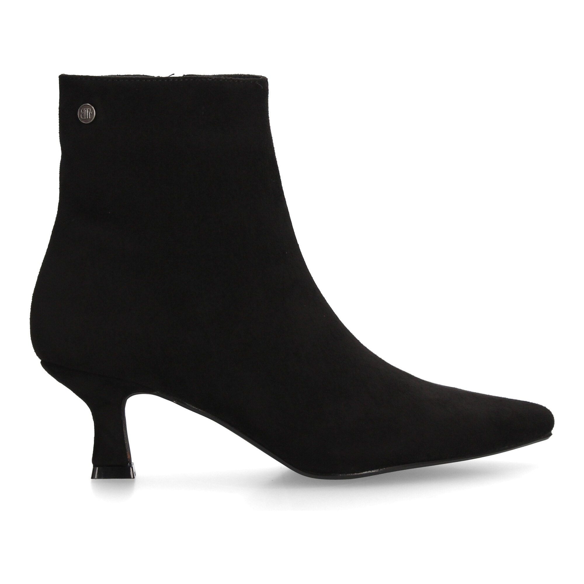 Botín elegante de tacón bajo con cremallera para mujer.
