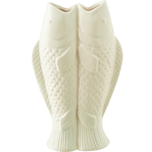 J-Line Vase 2 Poissons - grès - vert menthe