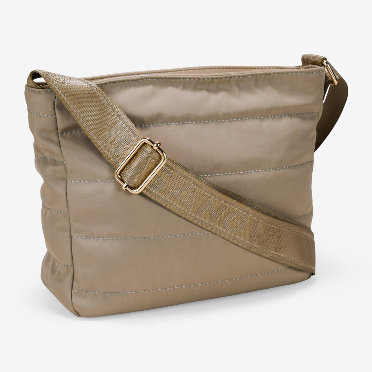 Bolso bandolera tostado con cremallera