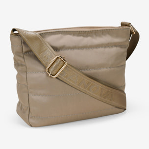 Bolso bandolera tostado con cremallera