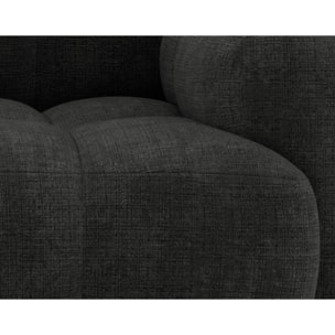 Grace - canapé modulable 3 places en velours texturé - Gris Anthracite