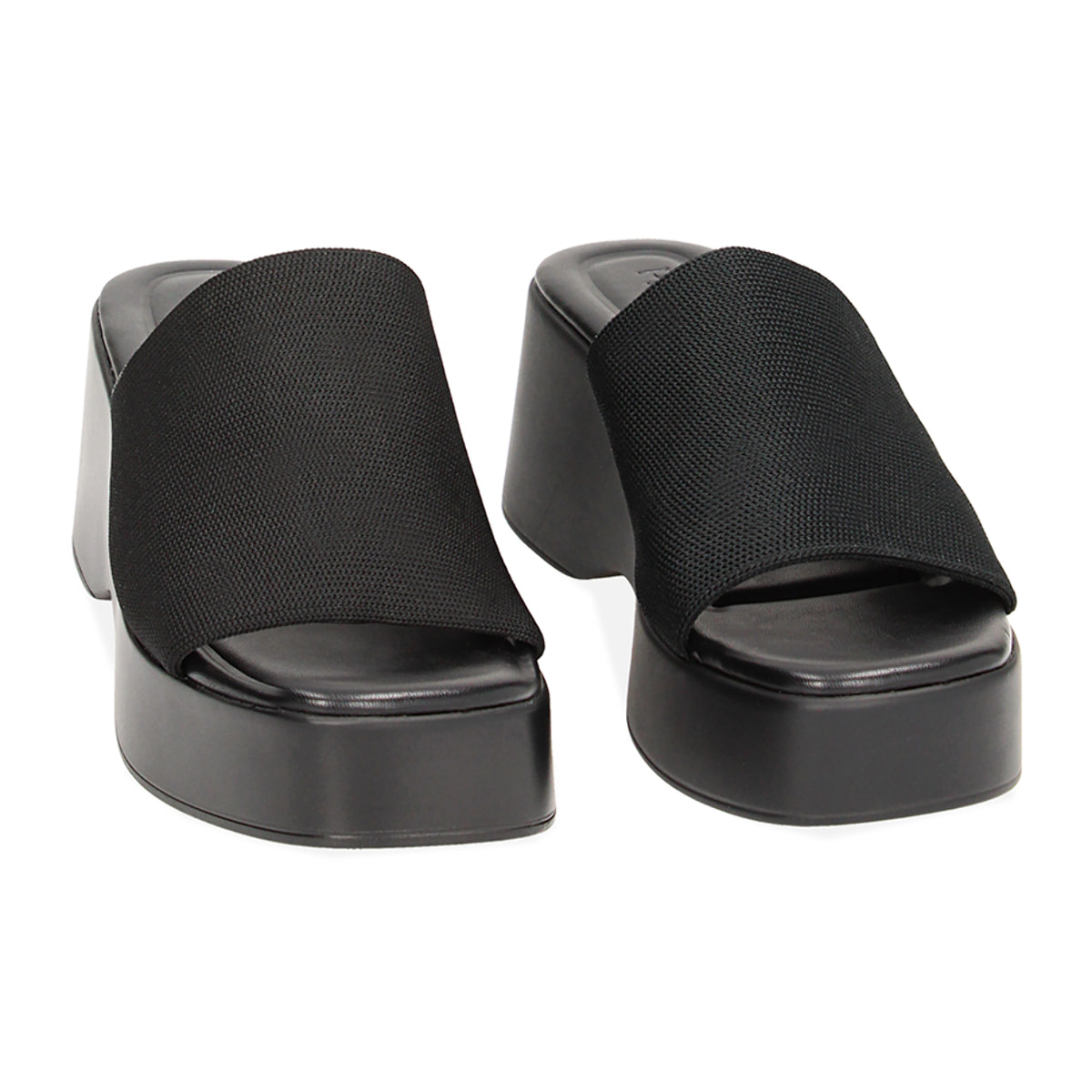 Zeppe nere in tessuto