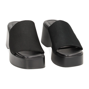 Zeppe nere in tessuto