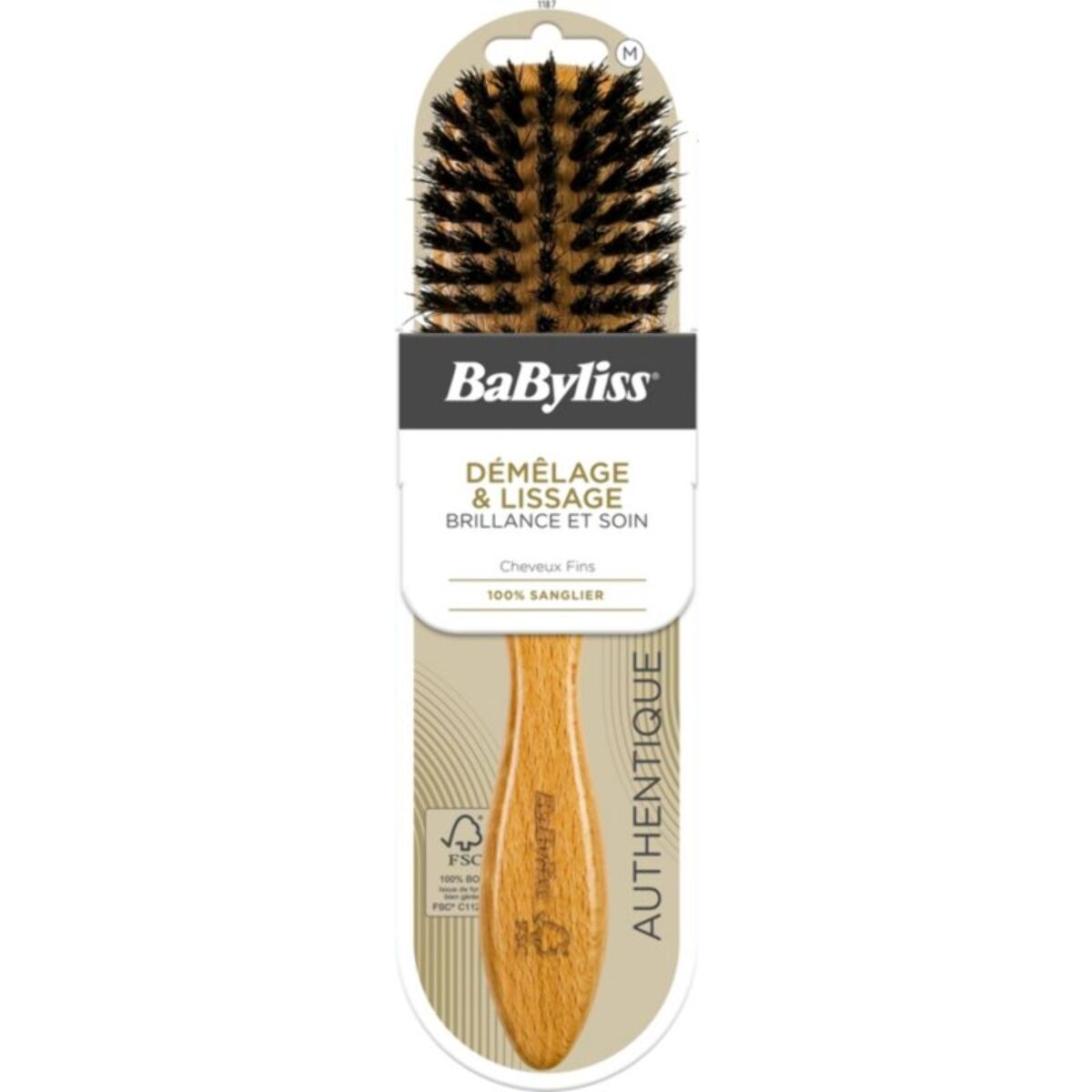 Brosse à cheveux BABYLISS BOIS PLATE 100 POUR 100 SANGLIER FSC