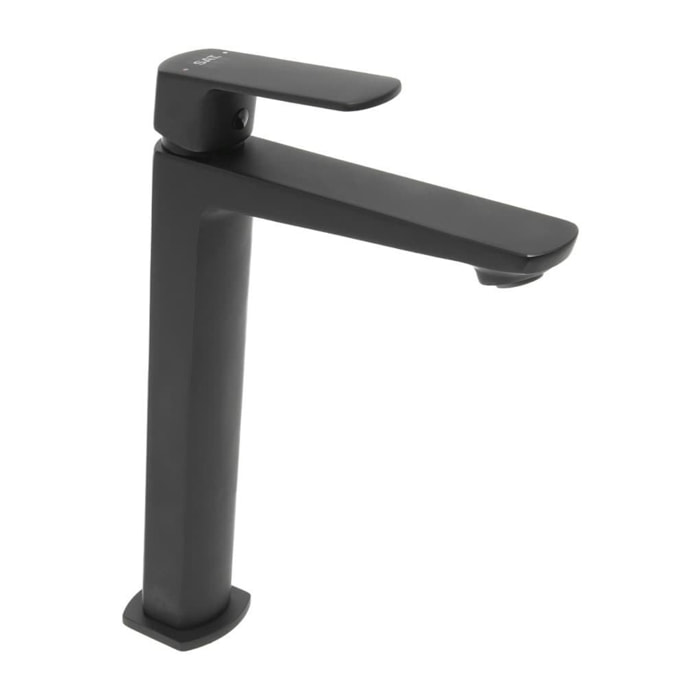 Mitigeur lavabo haut Feel, sans bonde, noir mat SATBSFEEL285C avec une garantie de 5 ans