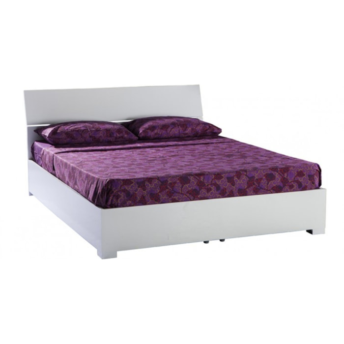 Lit double 160x200 cm avec coffre blanc - GALAVERNA