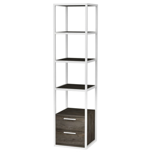 Librería, 100% tablero de aglomerado rechapado en melamina, color blanco_x000D_
oscuro gris