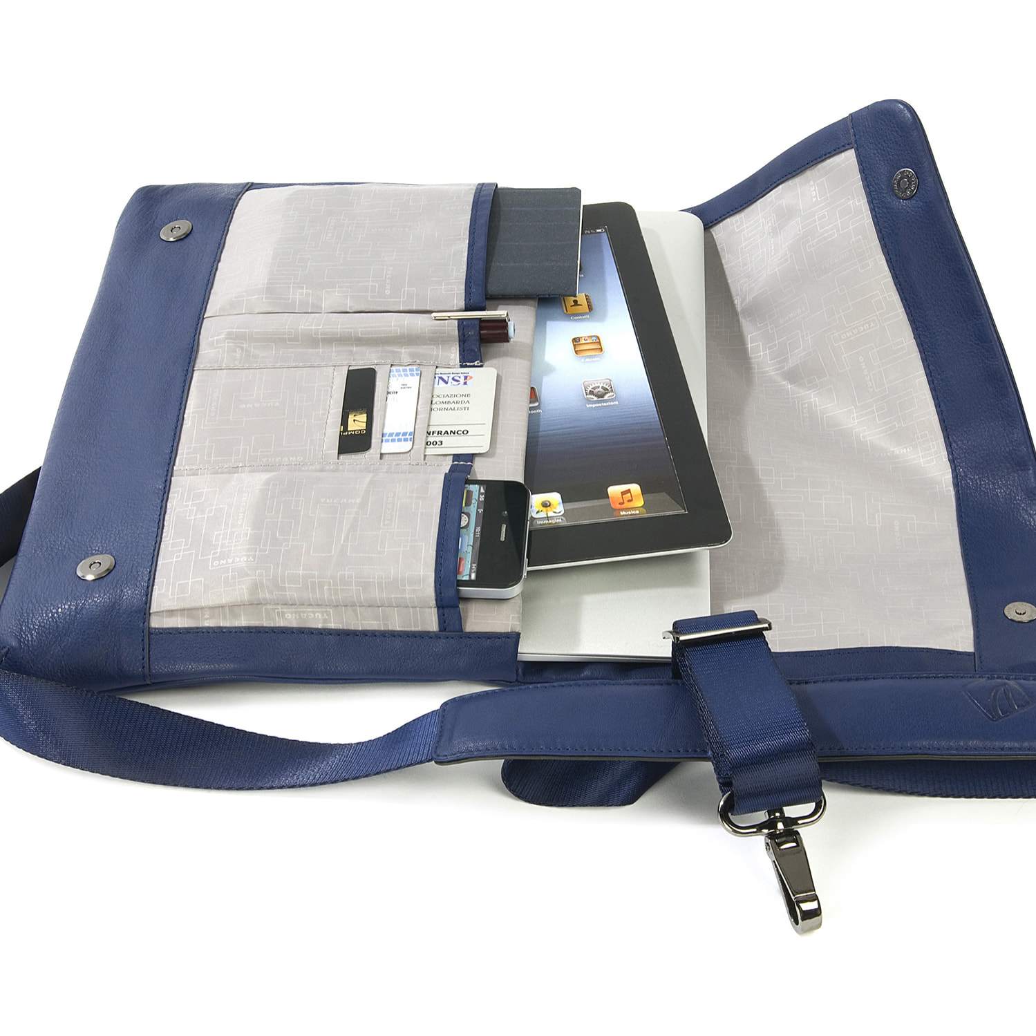 Borsa a tracolla  unisex In Vera pelle Made in Italy 23,5x34x4,5 cm