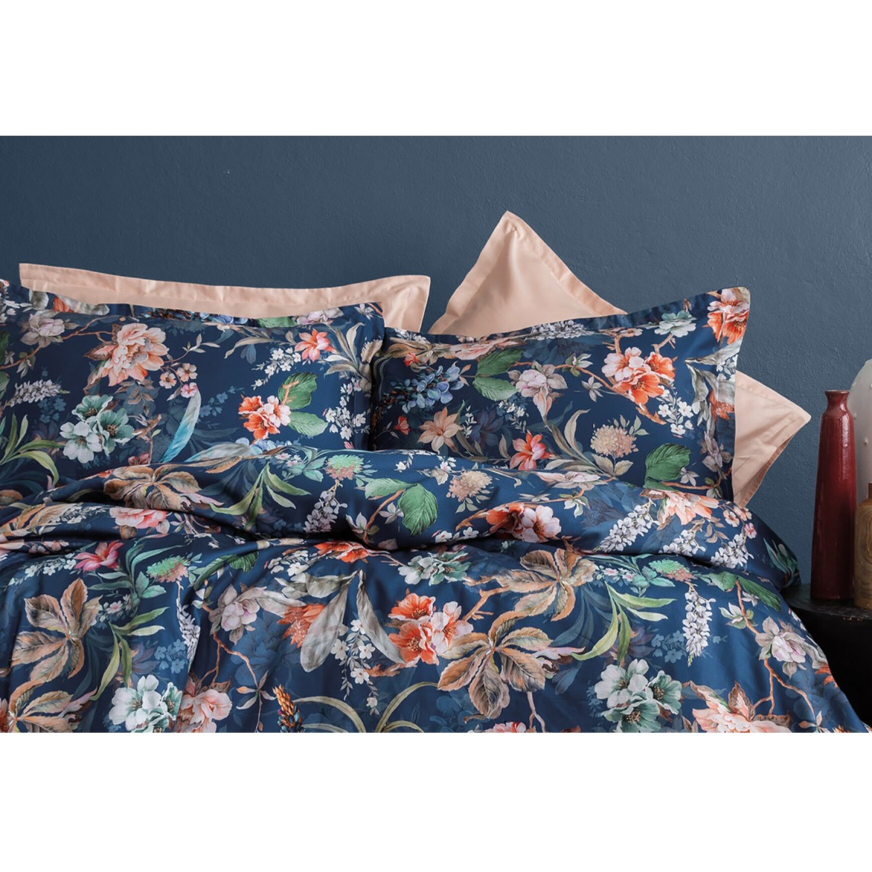 Parure housse de couette et taies oreiller 100% Satin de Coton imprimé