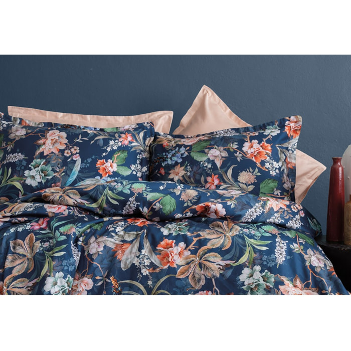 Parure housse de couette et taies oreiller 100% Satin de Coton imprimé