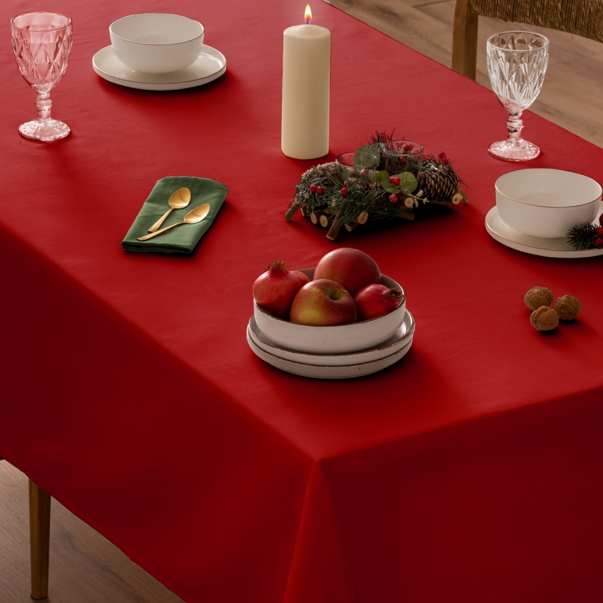 Mantel antimanchas CHRISTMAS GRANATE