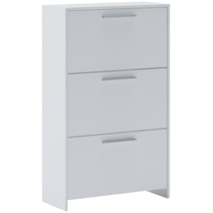 Scarpiera salvaspazio 3 Ante A Ribalta Moderna Maniglie In Alluminio Mobile Ingresso Slim Salvaspazio Per Scarpe Portascarpe 115x68.5x20 Cm Bianco