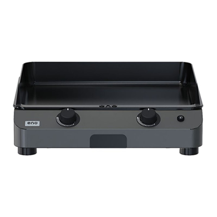 Plancha gaz ENO Fusion 60 Grise 2 brûleurs à poser, 57x39 cm