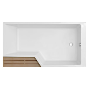 Baignoire antidérapante bain douche Neo blanc mat + pare bain chromé