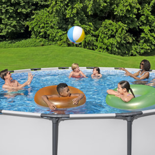Bestway Piscine hors sol tubulaire ronde Bestway Steel Pro Max 457 x 122 cm gris clair sans accessoires