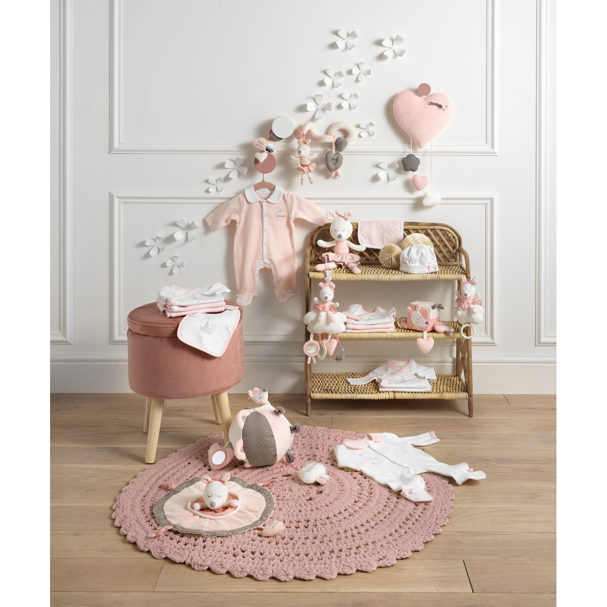 Lot de 2 bavoirs en coton Rose