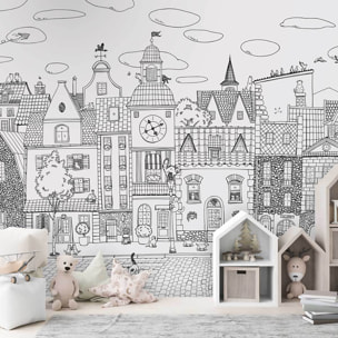 Papier enfant Les Felins des toits Intissé