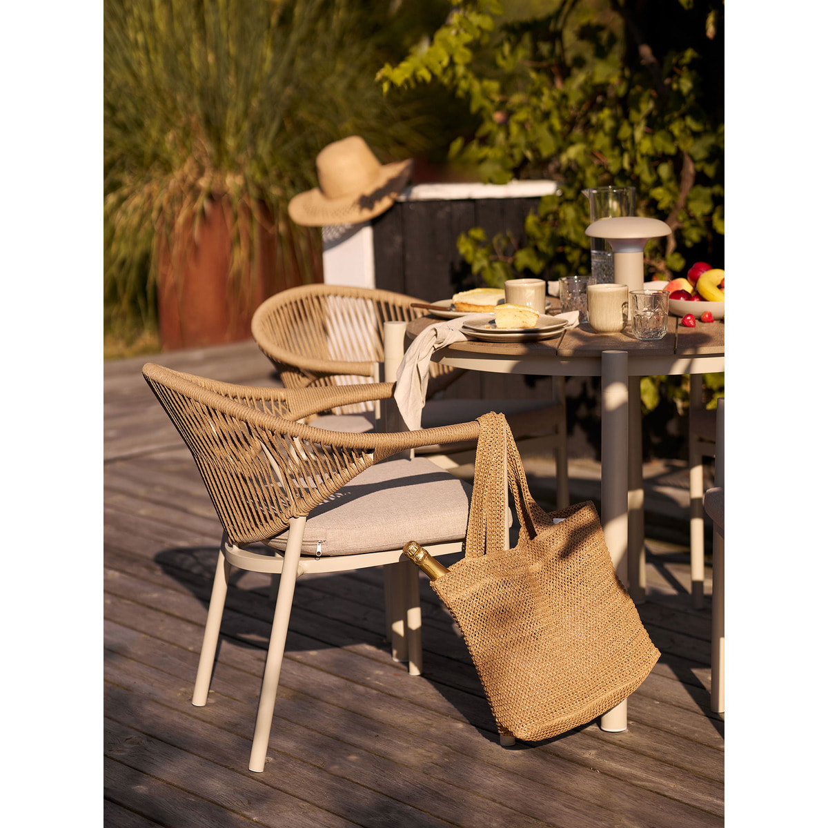Parade Tote Bag in paglia di carta naturale 31x46 cm
