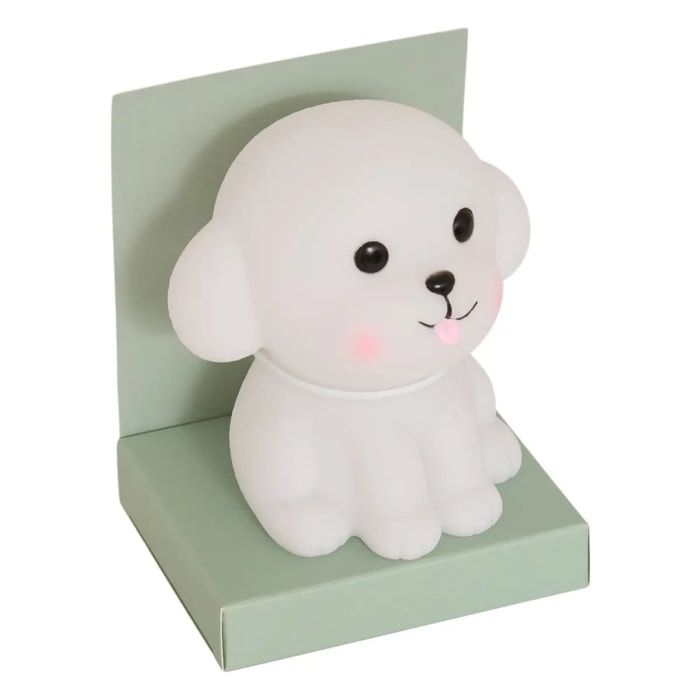 Veilleuse Chien Enfant Softy Blanc 9,5x8x9,9 cm