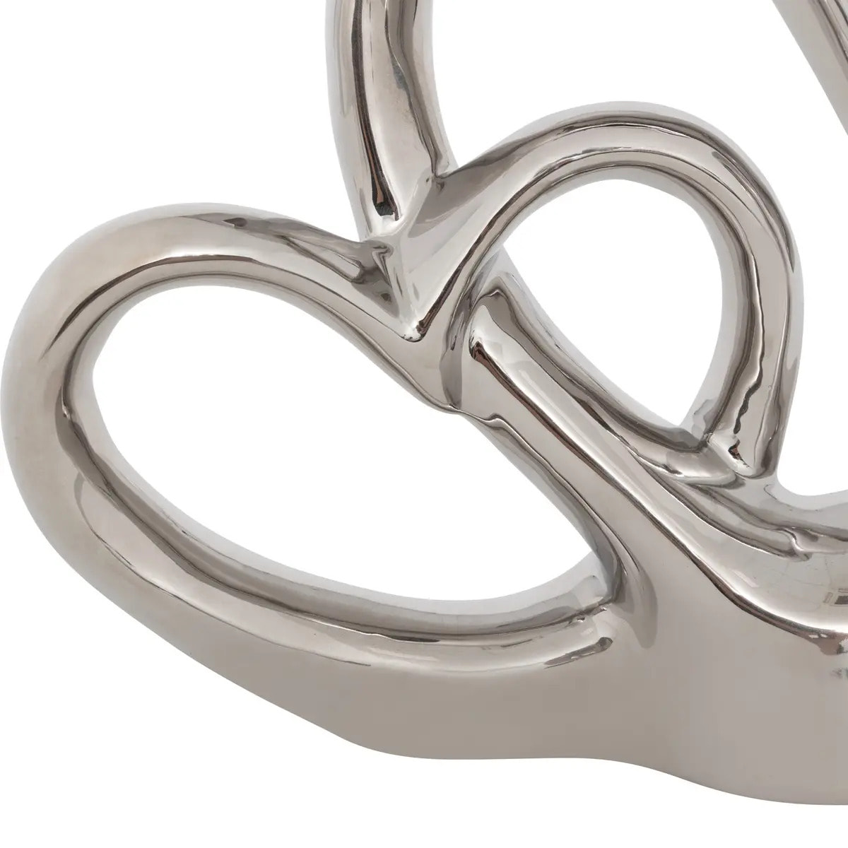 Double cœur déco Safina H.16,5cm résine