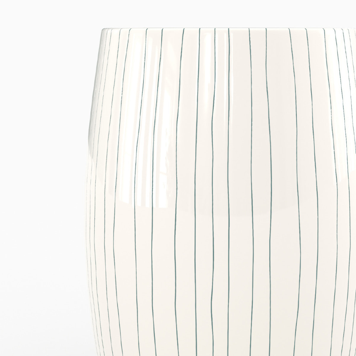 Table d'appoint ronde en métal blanc rayé D26 cm - Nello
