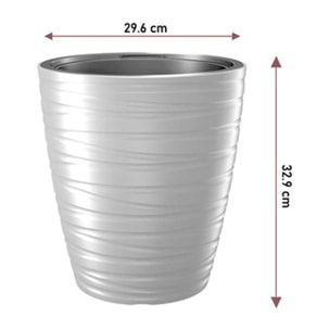 Maceta con deposito 16l maze de plastico en color blanco 29,6 (largo) x 29,6 (ancho) x 32,9 (alto) cm
