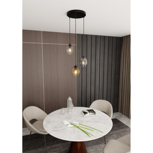 Lampada a sospensione ISTAR 3 con paralumi in vetro colorato