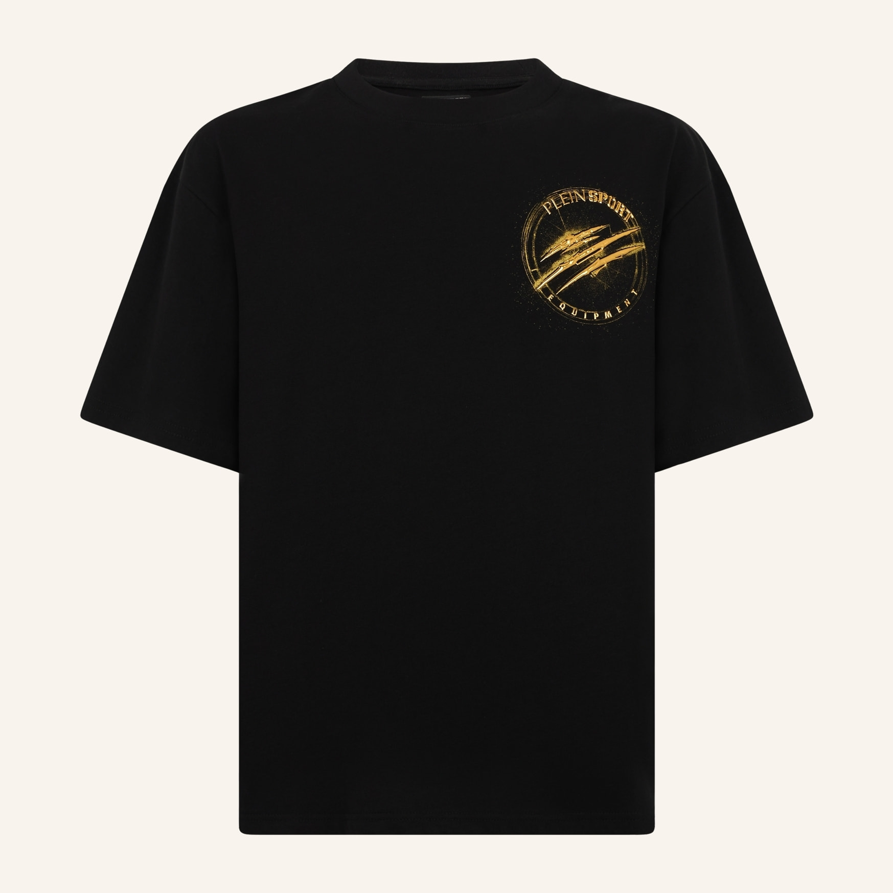 PLEIN SPORT Round Neck T-Shirt Chrome Scratch Edition