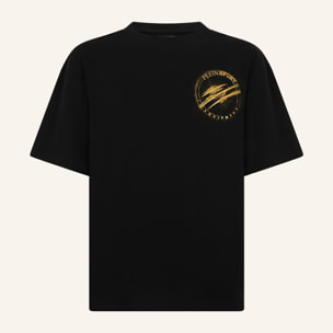 PLEIN SPORT Round Neck T-Shirt Chrome Scratch Edition